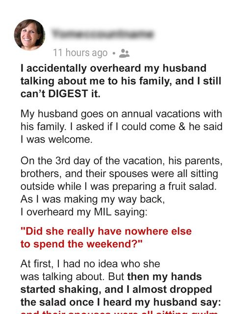 WIFE HEARD THE CONVERSATION OF HER HUSBAND WITH HIS FAMILY, WHICH IT ...